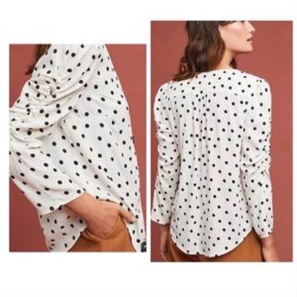 Anthropologie Tops - Maeve Polka Dot Jourdain Blouse
